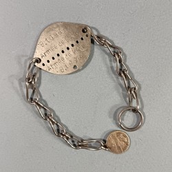 PLAQUE D'IDENTITE MILITAIRE TROUPE MODELE 1918 BARBIER MARIUS CLASSE 1923 MATRICULE B.1096 ARMEE DE L'AIR AVIATION